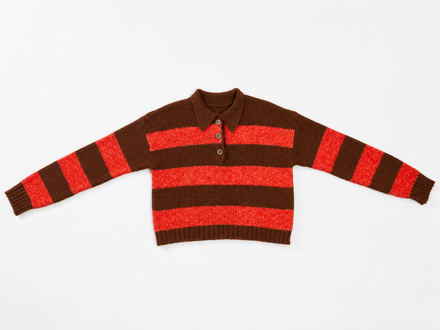 Stripe Polo Neck Jumper
