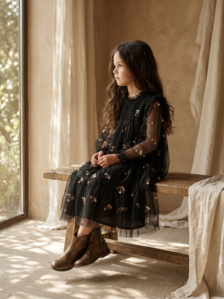 Floral Embroidered Dress - MONNA ROSA